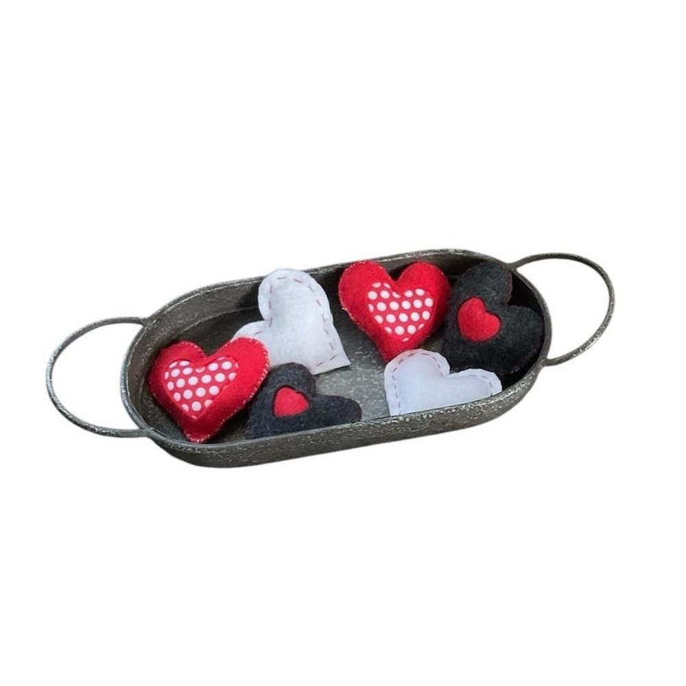 Heart Bowl Fillers Ornies Hand Crafted Valentines Felt Hearts Home Decor